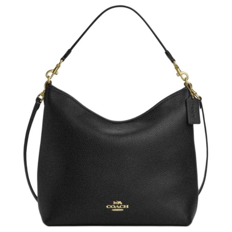 COACH Laurel Cow Leather Shoulder Bag Large Women's Black