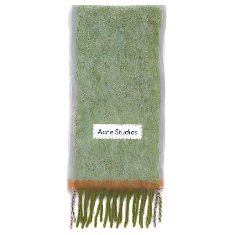 Acne Studios Acne Studios Logo-appliqué Contrasting-trim Scarf