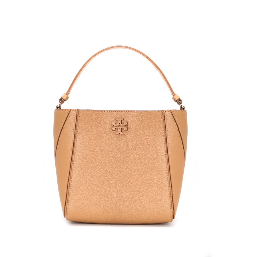 TORY BURCH McGraw Litchi Grain Leather Bucket Bag, Shoulder Bag, Crossbody Bag, Handbag Small Women's