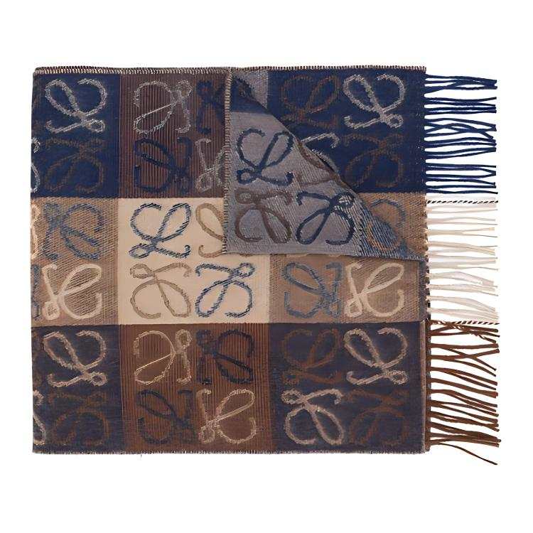 LOEWE LOEWE Wool Knit Scarves Unisex Umber