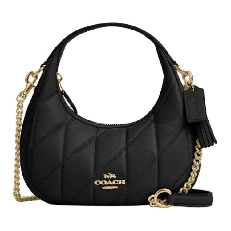 COACH CARMEN Sheepskin Chain Bag, One Shoulder Handbag Small Women's Black