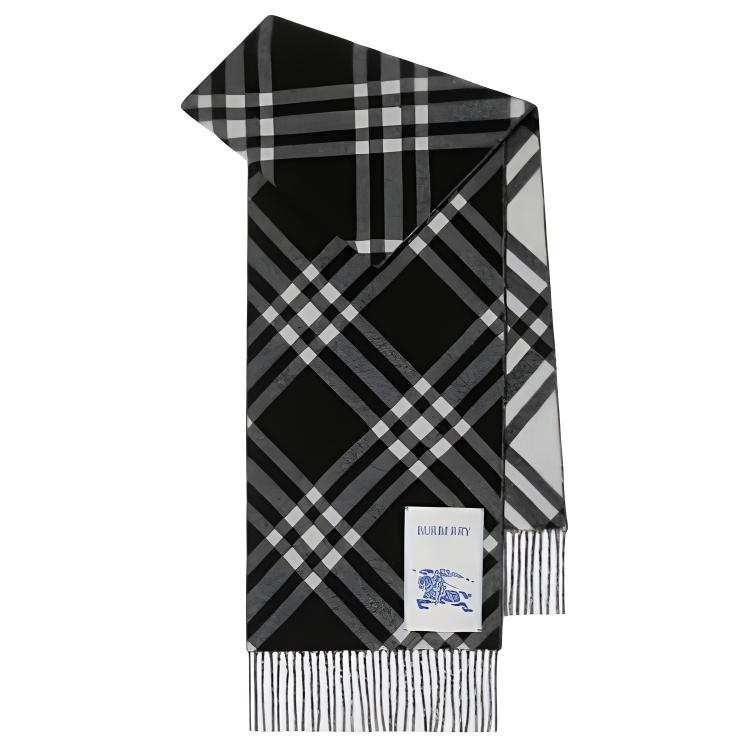 Burberry Cashmere Knit Scarves Unisex Black