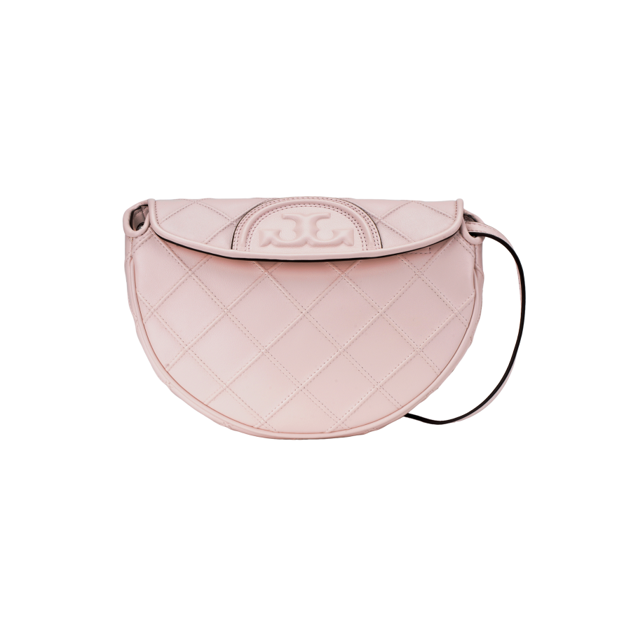 TORY BURCH Fleming Leather Crescent Bag, Chain Bag, Shoulder Bag, Handbag, Shoulder Bag Mini Women's
