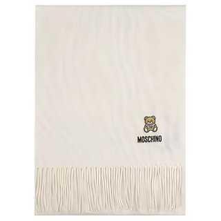 MOSCHINO Teddy embroidered Fringe Scarf