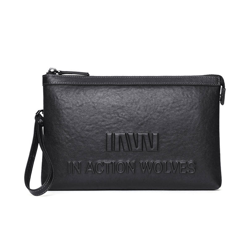 SEPTWOLVES SEPTWOLVES Cow Leather Clutch Men's Black