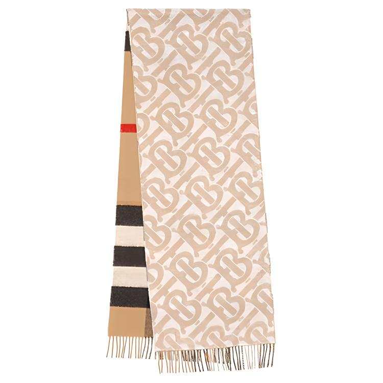 Burberry 【Previous Season】reversible monogram cashmere scarf