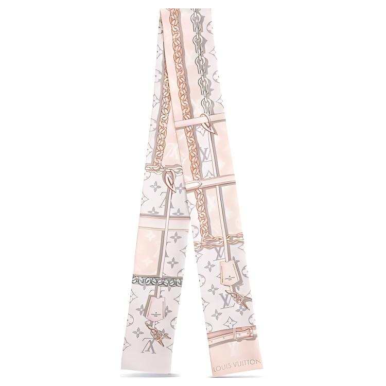 LOUIS VUITTON Monogram Silk Hair Bands Women's Light Pink