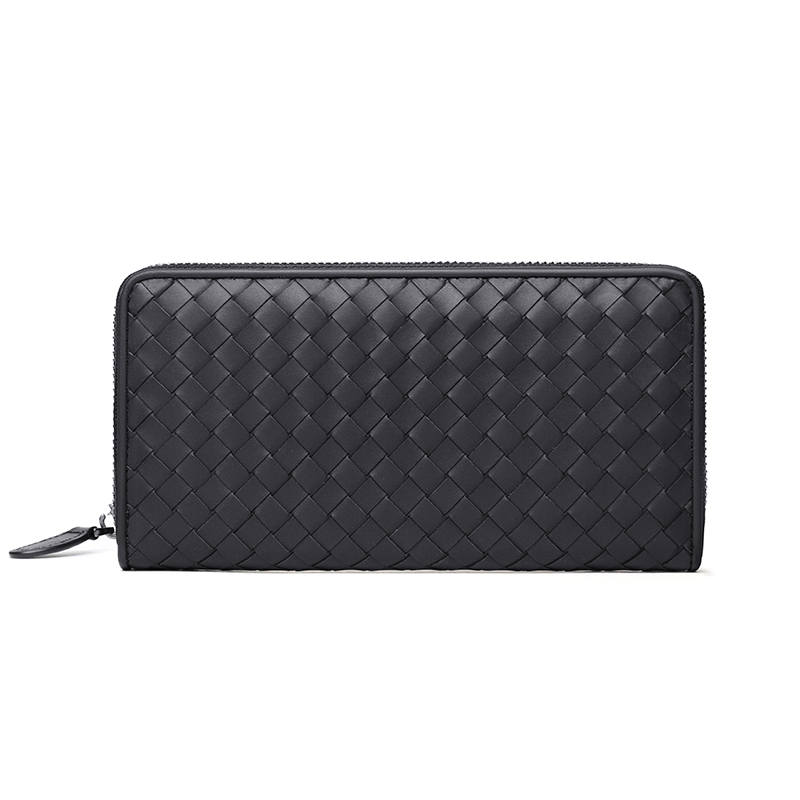 SEPTWOLVES Cow Leather Wallet Clutch Men's Black