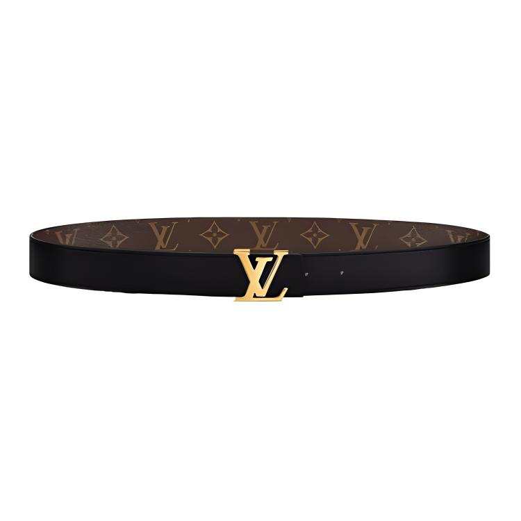 LOUIS VUITTON LOUIS VUITTON Monogram Canvas Leather Belts Women's Black/Brown Width 3cm
