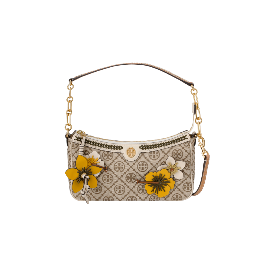 TORY BURCH Leather Portable Crossbody Bag, Shoulder Bag Women's Hazelnuts Brown