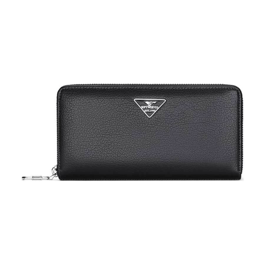 SEPTWOLVES SEPTWOLVES Top Grain Cow Leather Wallet Medium Men's Black