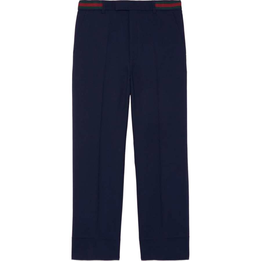 GUCCI 【Replicated_PMPrevious Season】Web-stripe trim cropped trousers