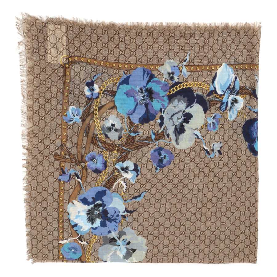 GUCCI GG Wool Knit Scarves Women's Dark Umber