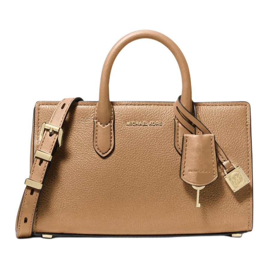 MICHAEL KORS Scarlett Cow Leather Shoulder Bag, Crossbody Bag, Handbag Regular Women's Light Brown