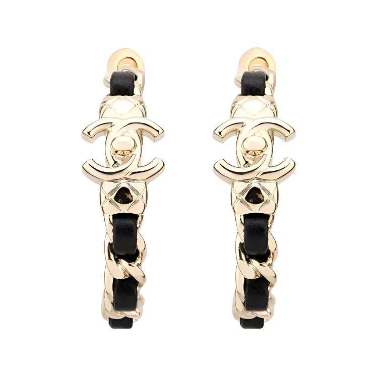 CHANEL Metal, Sheepskin Earrings Women's