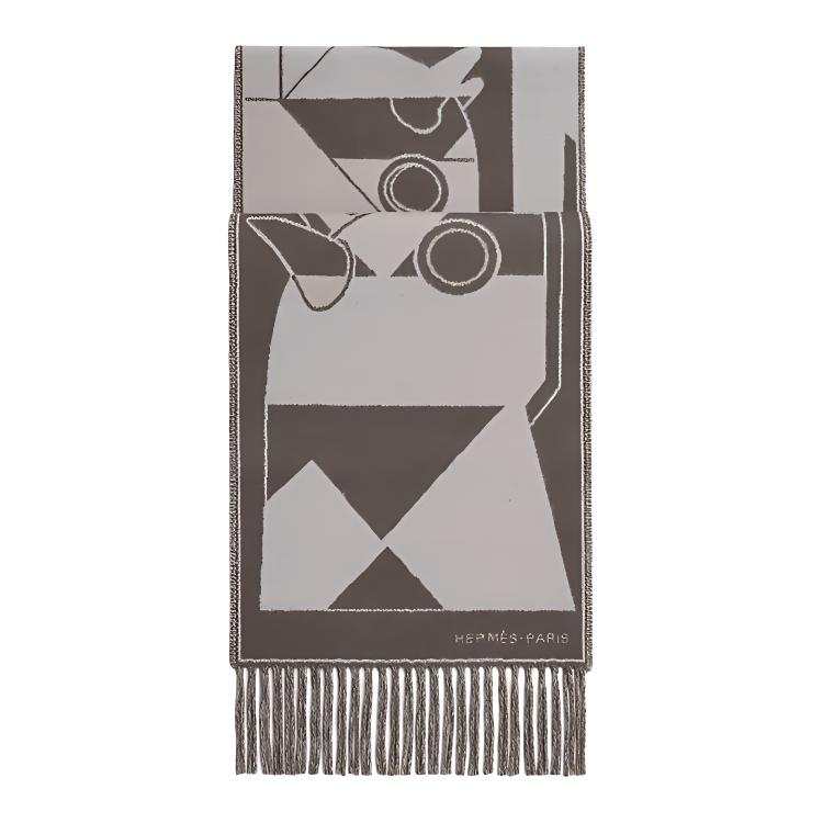 HERMES HERMES Knit Scarves Unisex Gray