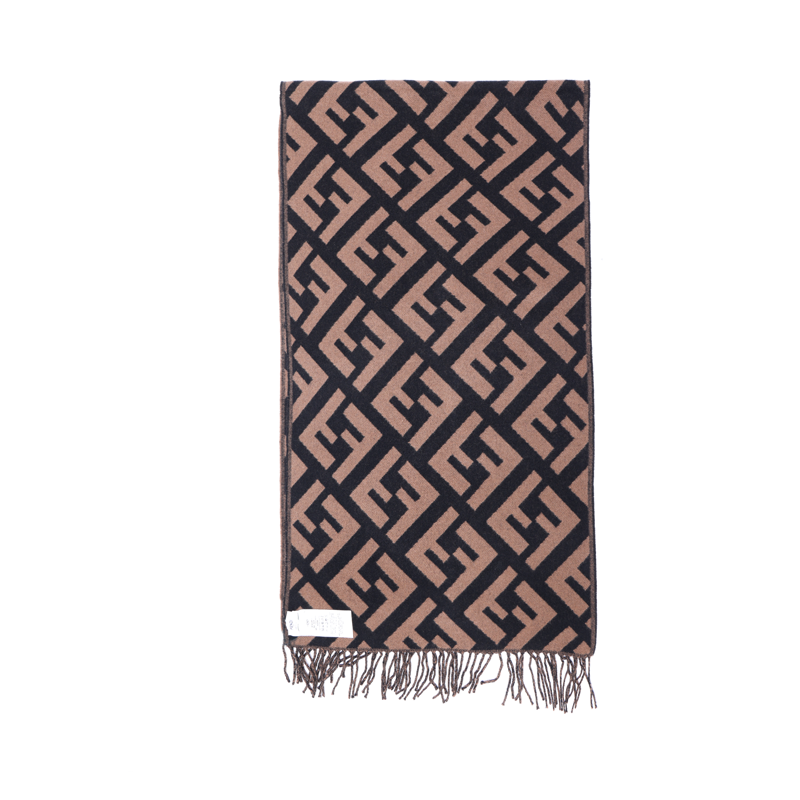 FENDI FENDI Jacquard Knit Ff Logo Scarf