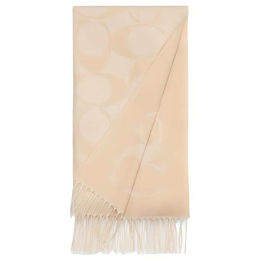COACH Cashmere Knit Scarves Unisex Beige