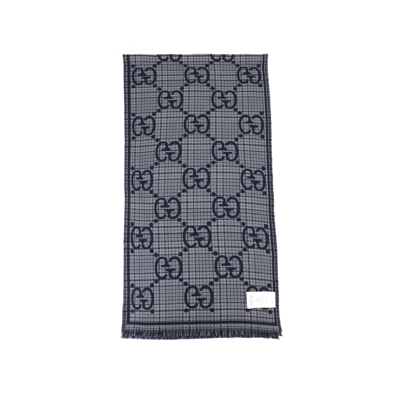 GUCCI Gg Jacquard Fringed Edge Scarf