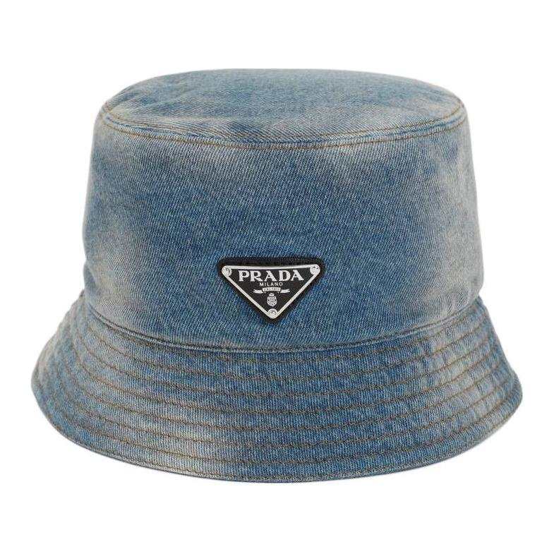 PRADA Prada triangle-logo denim bucket hat