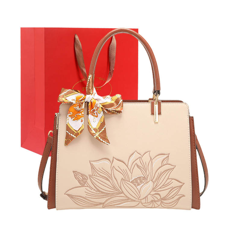 PAYOT Microfiber Synthetic Leather Shoulder Bag, Crossbody Bag, Handbag Regular Women's Apricot & Brown
