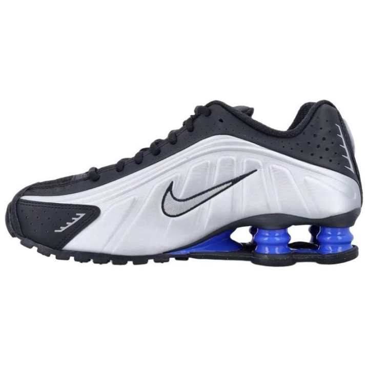 Nike Nike Shox R4 Slip Resistant Abrasion Resistant Low top Casual Running Shoes Women's Silver Black