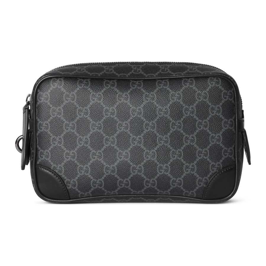 GUCCI GG Emblem Fabric Toiletry Bag Small Men's Black
