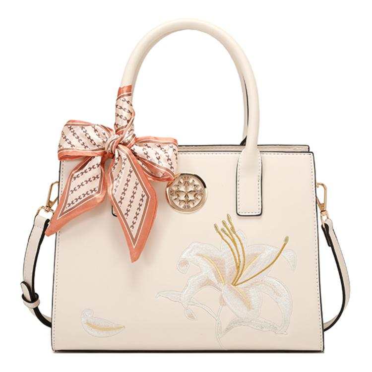 PAYOT Microfiber Synthetic Leather Shoulder Bag, Crossbody Bag, Handbag Regular Women's Ecru