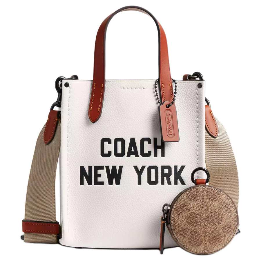 COACH Leather Shoulder Bag, Crossbody Bag, Handbag Small Men's Chalk White