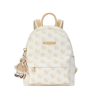 Teenie Weenie Pu Backpack Large Women's Cream Apricot Yellow