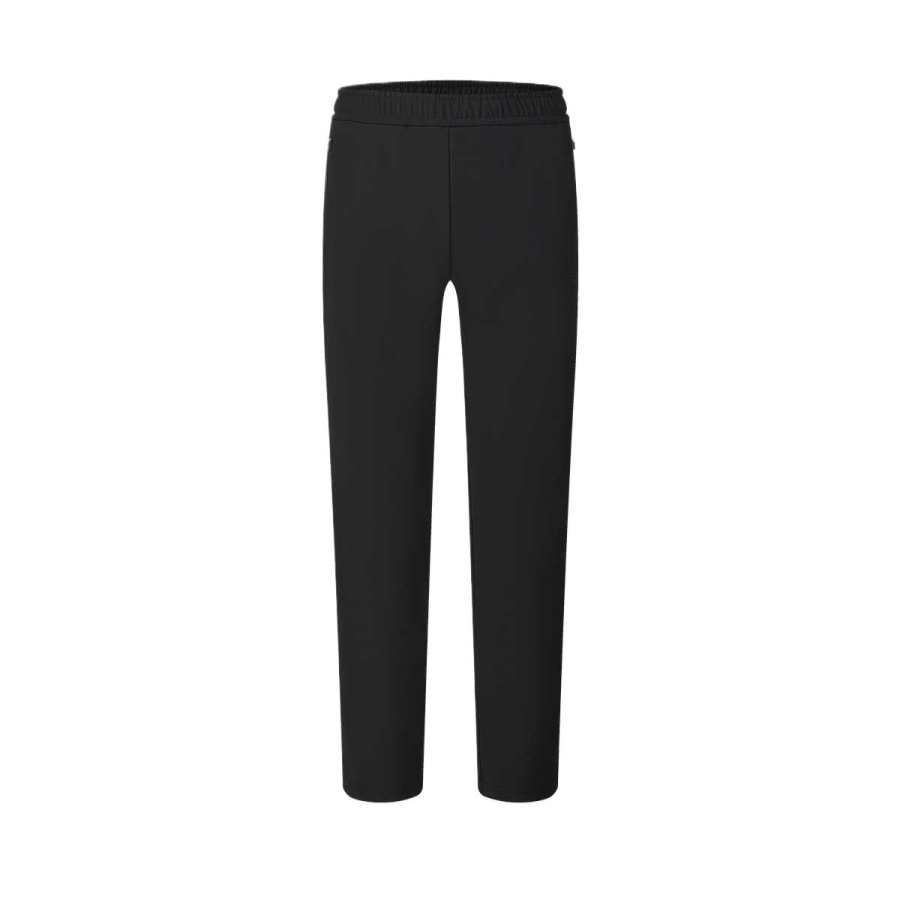 FILA Fitness Simple Brand Logo, Comfortable Fleece Lined Fitness Wear Knitted Sweatpants Men's Pitch Black