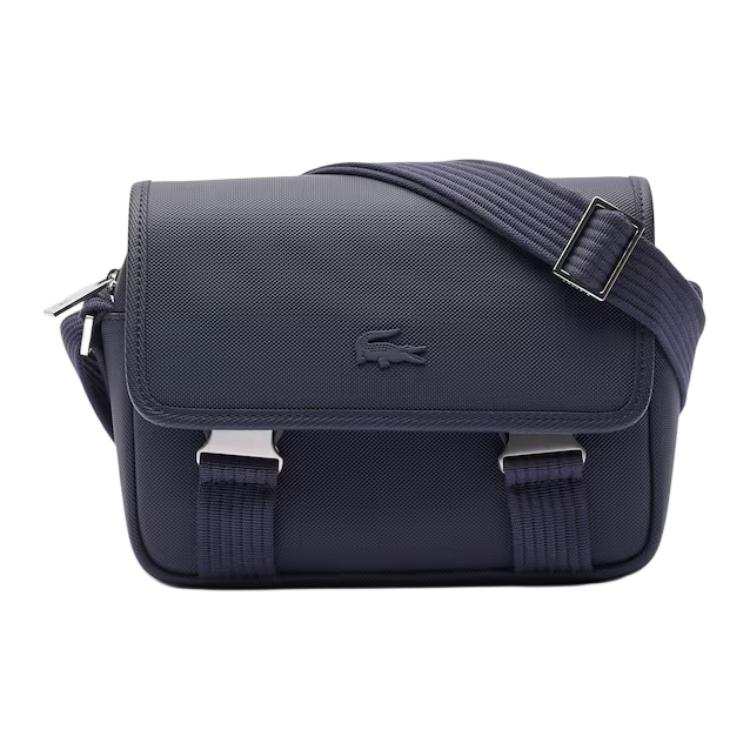 LACOSTE Pu Crossbody Bag, Shoulder Bag Men's Dark Blue