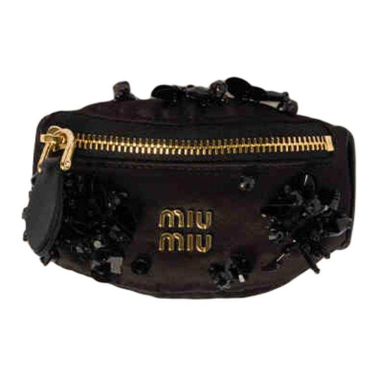 MIU MIU Satin Clutch Mini Women's Black