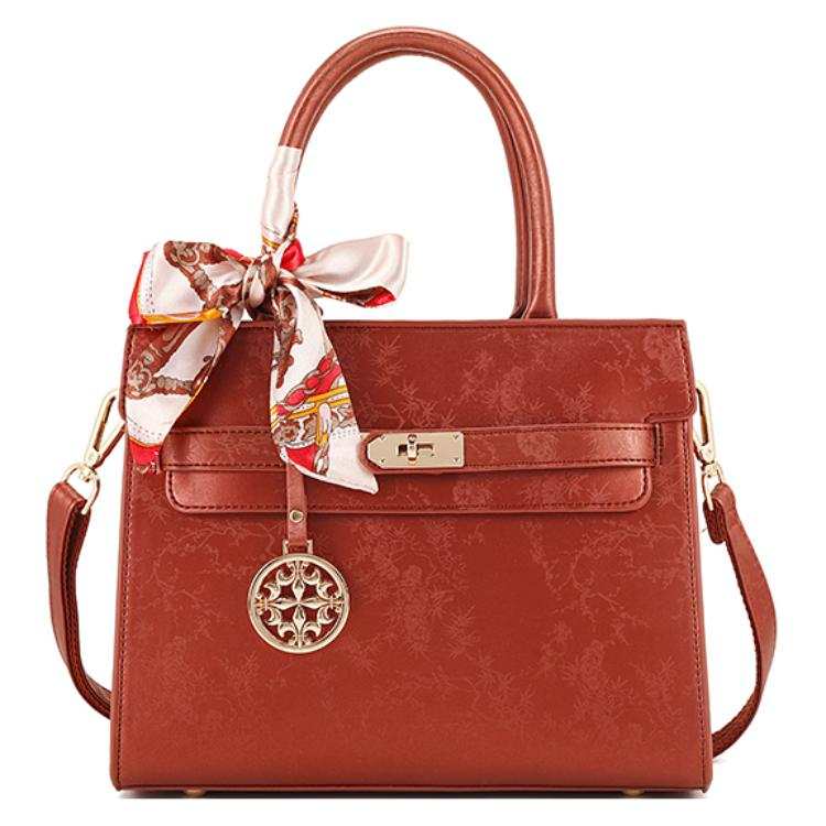 PAYOT Microfiber Synthetic Leather Handbag Regular Women's Brick Red