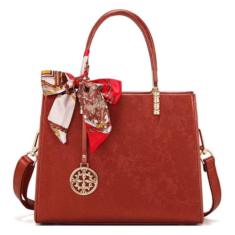 PAYOT Microfiber Synthetic Leather Shoulder Bag, Crossbody Bag, Handbag Regular Women's Brick Red