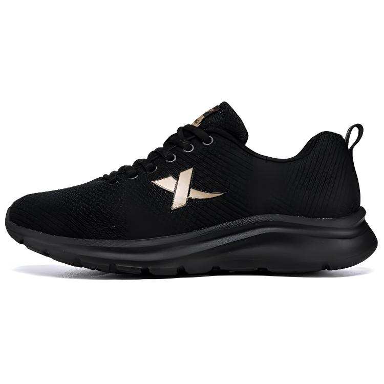 XTEP Fabric Slip Resistant, Abrasion Resistant, Breathable, Lightweight Low top Running Shoes Men's Black Gold
