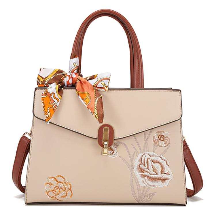 PAYOT Microfiber Synthetic Leather Shoulder Bag, Crossbody Bag, Handbag Regular Women's Apricot & Brown