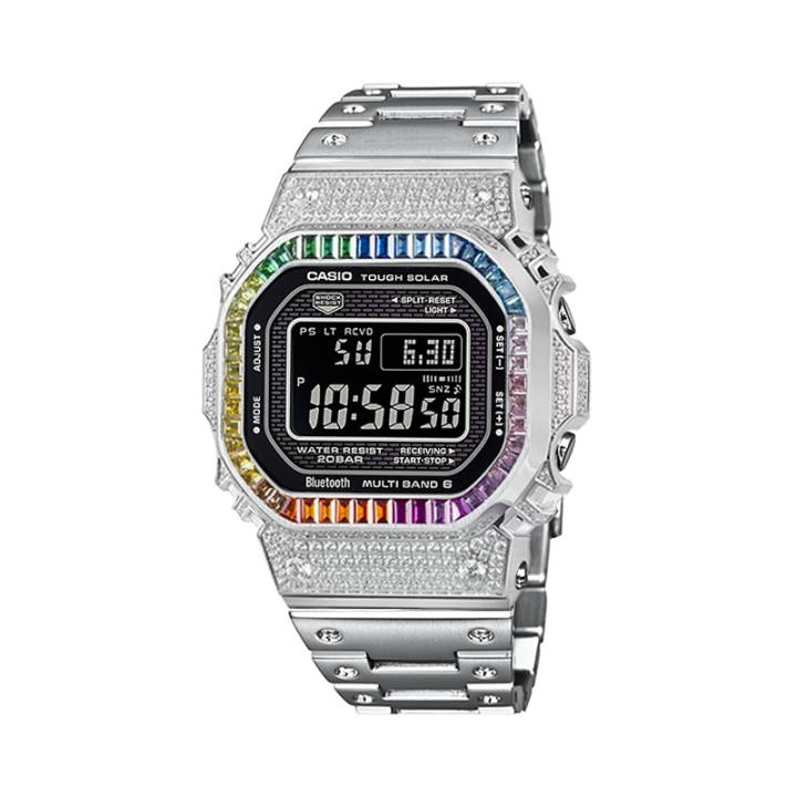 CASIO CASIO Custom Collection GMW B5000 1A Solar Movement Metal Strap Watch Unisex Black Dial
