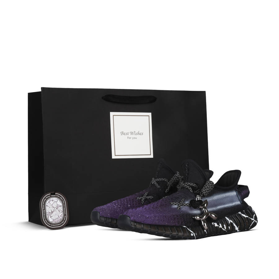 Adidas Originals Yeezy Boost 350 V2 Sunrise Purple Light Abrasion Resistant Breathable Low top Casual Shoes Unisex