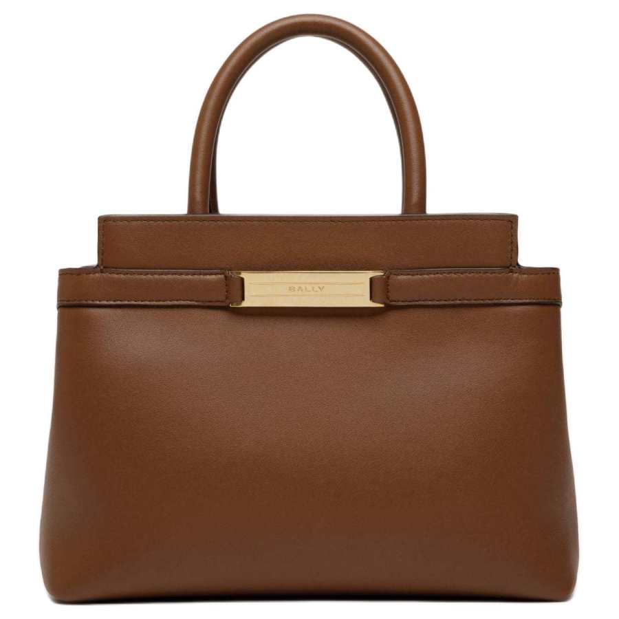 BALLY Calfskin Shoulder Bag, Crossbody Bag, Handbag Small Women's Brown