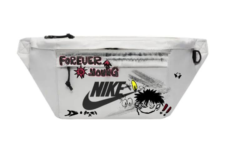 Nike Nike Fabric One Shoulder Crossbody Fanny Pack Regular Unisex Light Gray