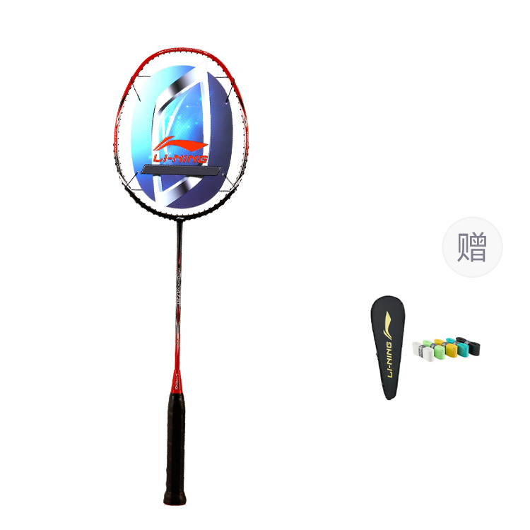 Li-Ning Li Ning K074 Full Carbon Badminton Rackets Control Type All around Defense Entry level Unisex Single Racket Black Red