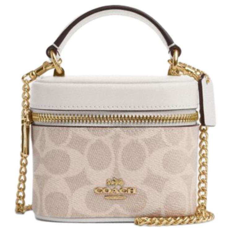 COACH Ava Coated Canvas Crossbody Handbag Mini Women's Sand & Chalk