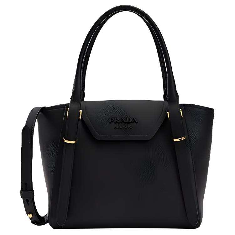 PRADA PRADA Cow Leather One Shoulder Handbag Women's Black