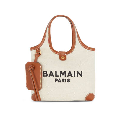 BALMAIN B ARMY Calfskin Shoulder Bag, Crossbody Bag, Handbag Small Women's Light Umber