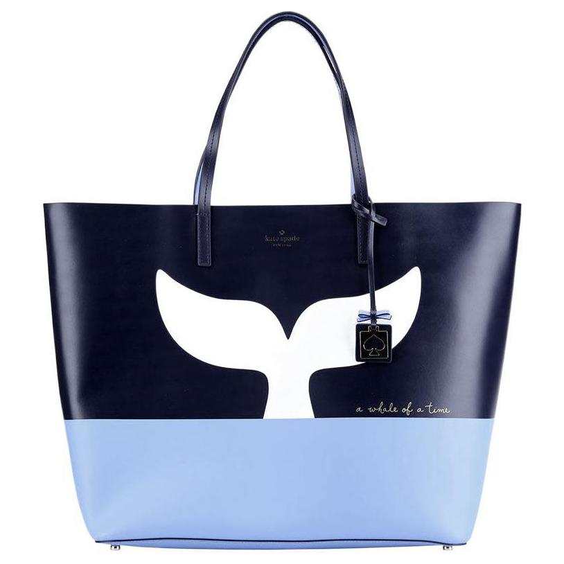 Kate Spade Leather One Shoulder Handbag Women's Blue & Navy Blue