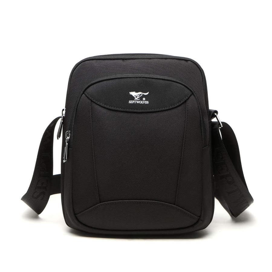 SEPTWOLVES SEPTWOLVES Fabric Shoulder Bag, Crossbody Bag Medium Men's Black