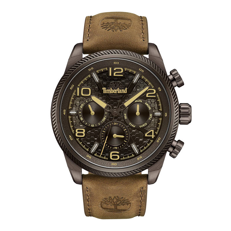 Timberland Henniker II Wrist Watches Quartz Movement Leather Strap Tan Watch Dial Men's Watches