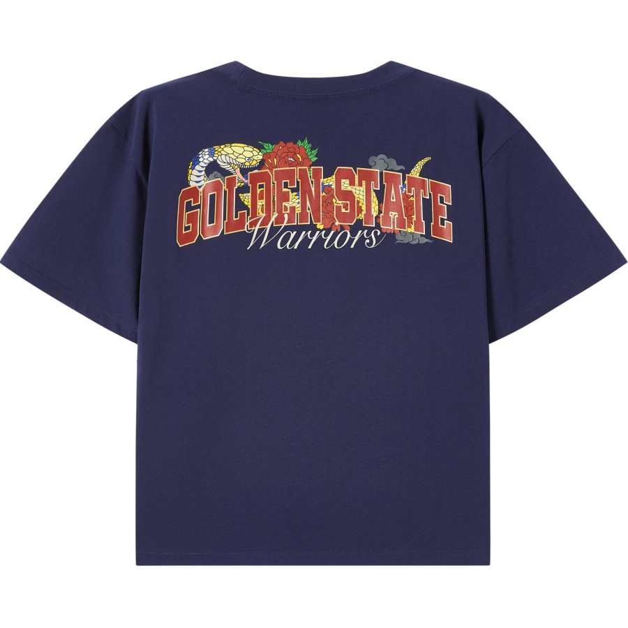 Mitchell Ness x NBA Golden State Warriors SS25 Lifestyle T Shirt Unisex Navy Blue