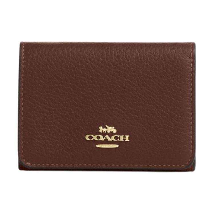 COACH Coated Canvas Card Holder Wallet Regular Women's Tawny